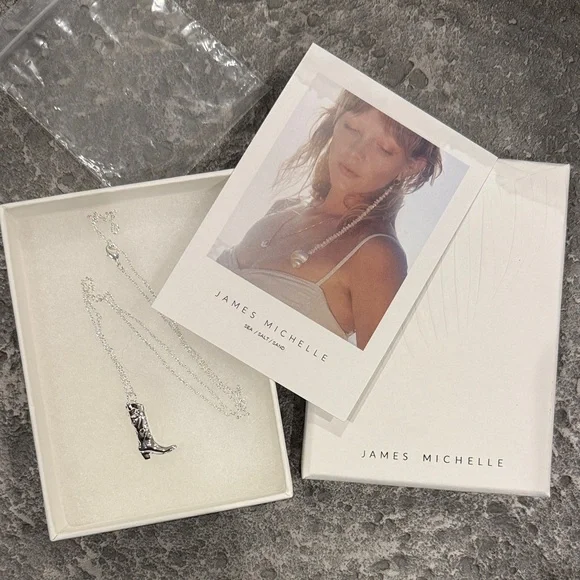 James Michelle Silver Boot Pendant Necklace - Picture 1 of 5